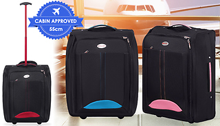 55cm Cabin-Approved Carry-On Wheeled Suitcase - 5 Colours