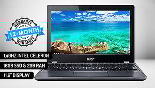 Acer C720 Chromebook Laptop with Optional Touch Screen - 16GB SSD & 2G ...