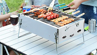 Folding Stainless Steel Portable Outdoors BBQ Grill