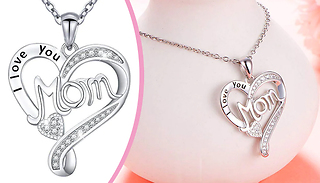 'I Love You Mum' Silver Coloured Necklace