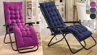 Sun Lounger Cushion Pad for Garden Recliner Chair - 3 Colours