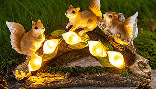 Solar LED Squirrel Squad Branch Garden Ornament