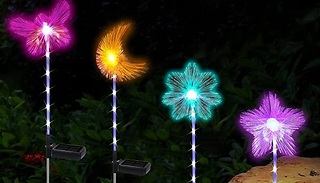 Solar-Powered Colour Changing Stake Garden Lights - 2 Designs