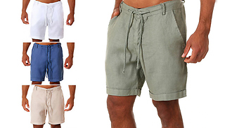 Men's Loose Fit Linen Shorts - 4 Colours & 6 Sizes