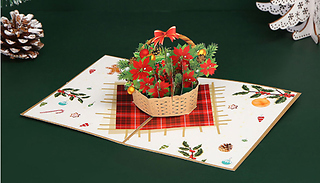 3D Pop-Up Flower Basket Christmas Card