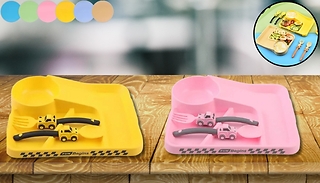 Kid's Cartoon Racing Dinner Set - 6 Colours
