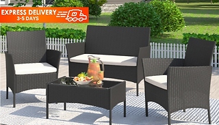 4 Piece Outdoor Rattan Garden Furniture Set - 3 Colours