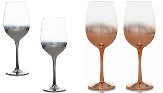 2-Pack Aurora Fade-Effect Luxury Wine Glasses - 2 Colours