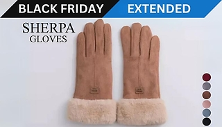 Sherpa-Lined Touchscreen Gloves - 6 Colours
