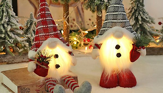 1 or 2 Christmas LED Gnome Dolls - 3 Designs & 2 Colours