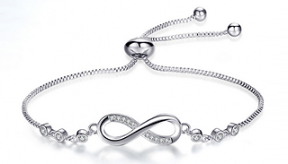 Sleek Adjustable Infinity Crystal Bracelet