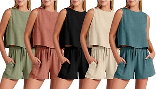 2-Piece Linen Summer Two Piece Set! - 5 Colours, 4 Sizes