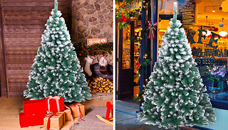 7ft Artificial Christmas Tree with White Flocked Snow