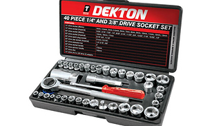 Professional Dekton 40pc Drive Socket Set 