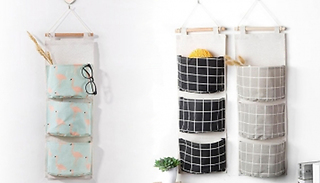 3-Tier Hanging Storage Pocket Organiser - 1 or 2-Pack in 4 Designs