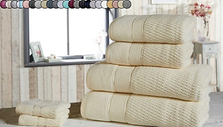 Luxury 6-Piece Face, Hand & Bath Towel Set - 6 Styles, 13 Colours