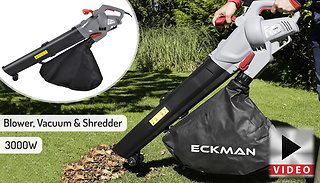 Eckman 3-in-1 3000W Leaf Blower, Vacuum & Shredder