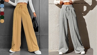 Women's High-Waisted Wide Leg Joggers - 6 Colours, 5 Sizes