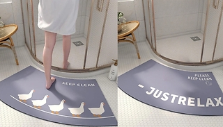 Curved Super Absorbent Bathroom Floor Mat - 4 Styles, 2 Sizes