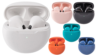 Pro 6 Wireless Earbuds and Charging Case - 6 Colours