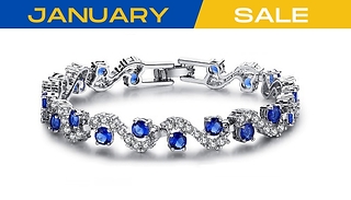 1 or 2 Blue Simulated Sapphire Bracelet made with Crystals from Swarov ...