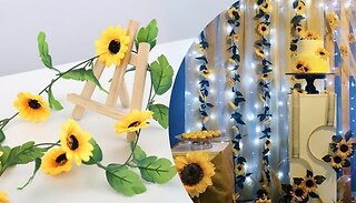 2-Pack Artificial Silk Sunflower Garland - 2.5m