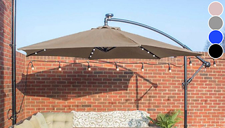 Cantilever Parasol With Built-In LED Lights - 4 Colours