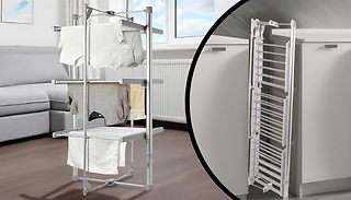 3-Tier Electric Heated Tower Airer 300W - 21m of Hanging Space!