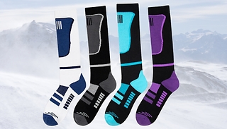 1 or 2 Pairs of Long Warm Compression Socks - 4 Colours 