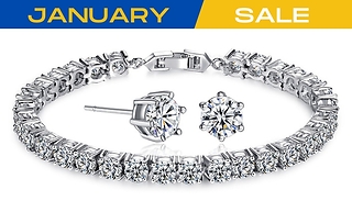 7ct Simulated Sapphire Tennis Bracelet with FREE Earrings!