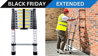 Extendable Telescopic Aluminium Ladder - 2.9m, 3.2m or 3.8m