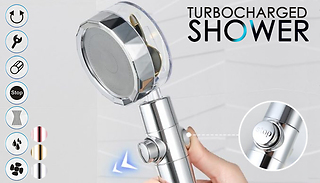 Turbocharged 360-Degree Rotating High-Pressure Shower Head