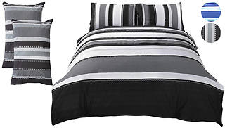 Detroit Striped Duvet Cover Set - 3 Sizes & 2 Colours