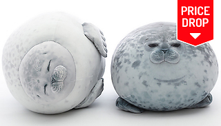 Plush Seal Cushion in Dark Grey or White - 3 Sizes