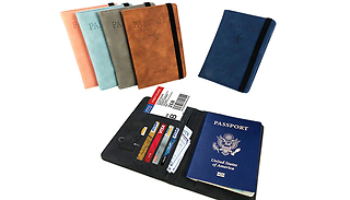 RFID Blocking Faux Leather Passport Holder - 6 Colours