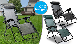 1 or 2 Zero Gravity Reclining Sun Loungers - 3 Colours