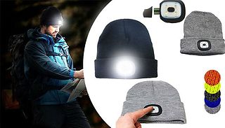 Beanie Hat With LED Rechargeable Light - 5 Colours