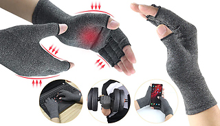 1 or 2 Pairs Fingerless Compression Gloves - 3 Sizes