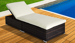 Rattan Sun Lounger With Cushion