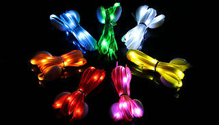 Pack of 1 or 2 Flashing LED Shoelaces - 8 Colours