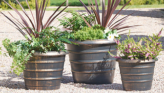 Set of 3 Antique Bronze-Style Beehive Planters