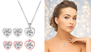Eira Wen Two Hearts Jewellery Set - 2 Colours