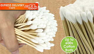 Biodegradable Natural Bamboo Cotton Buds - Up to 600 Cotton Buds!