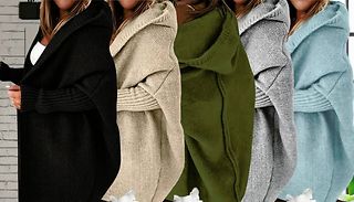 Oversized Hooded Knitted Cardigan - 6 Colours, 4 Sizes 