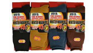 3 Pairs 2.4 TOG Thick Winter Warmer Socks - 2 Colours & 2 Sizes