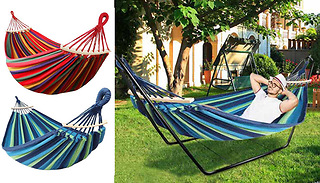 2-Person Luxury Outdoor Hammock with Frame & Carry Bag - 2 Colours
