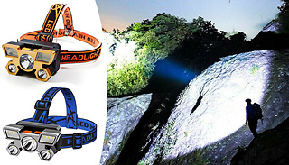 USB Rechargeable 5 LED Headlamp Flashlight - 3 Colours