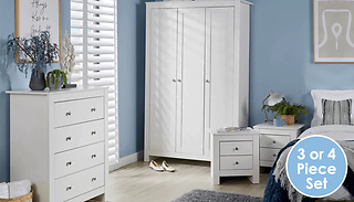 3 or 4-Piece White Bedroom Storage Furniture Set