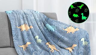 Glow-in-the-Dark Dinosaur Blanket - 4 Sizes