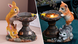 Solar Garden Bird Bath Animal Statue Light - 2 Designs